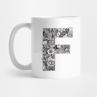 Floral Letter F Mug